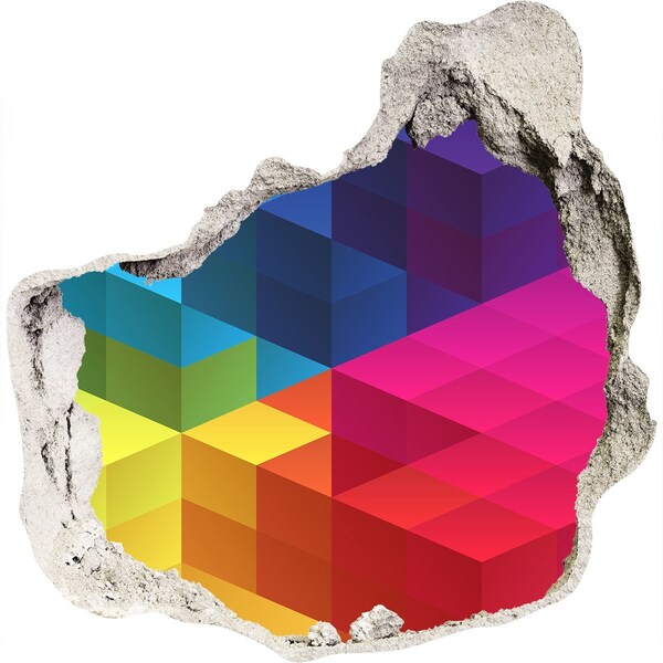 Sticker trou dans le mur Illusion colorée de l'espace