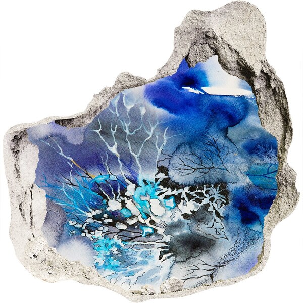 Sticker trou dans le mur Le monde sous-marin dans le trou