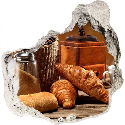 Sticker mural effet trou Festin au café