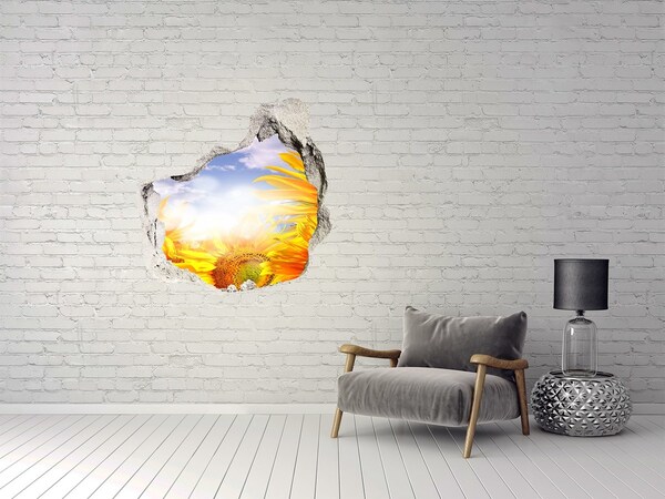 Autocollant mural trou Tournesols au soleil