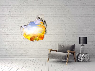 Autocollant mural trou Tournesols au soleil