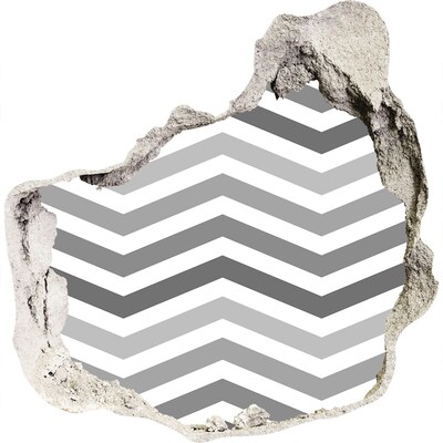 Sticker mural effet trou Mur de chevrons brisé