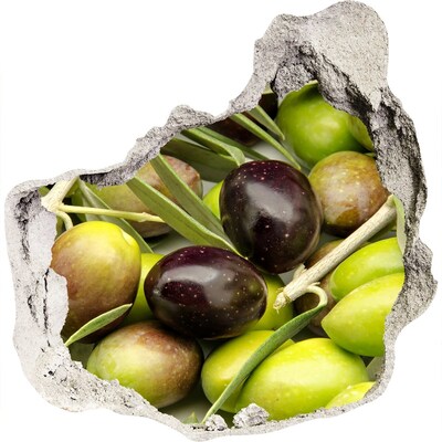 Autocollant à effet 3d trou Olives dans le béton