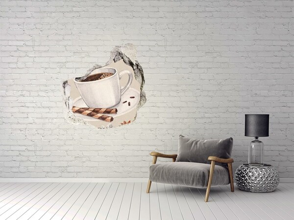 Autocollant à effet 3d trou Café avec des biscuits