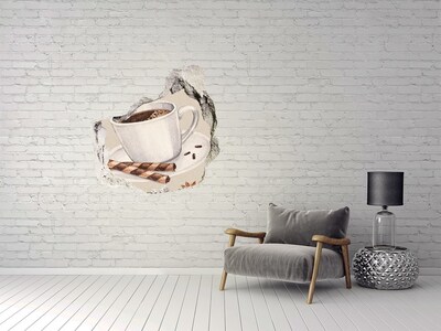 Autocollant à effet 3d trou Café avec des biscuits