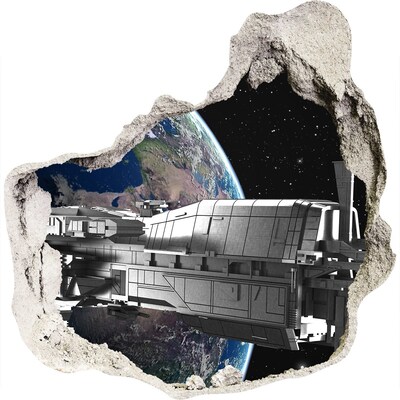 Sticker mural effet trou Un vaisseau spatial dans le ciel