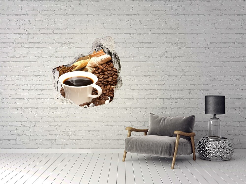 Sticker trou dans le mur Tasse de café grès