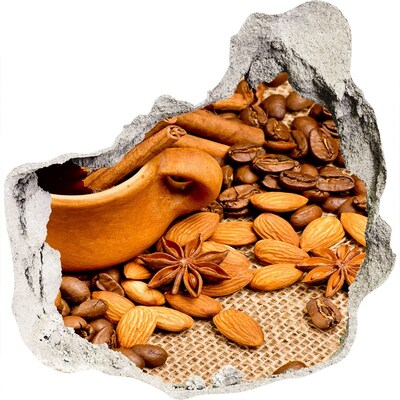 Sticker mural effet trou Un festin de café dans un petit café sans prétention.