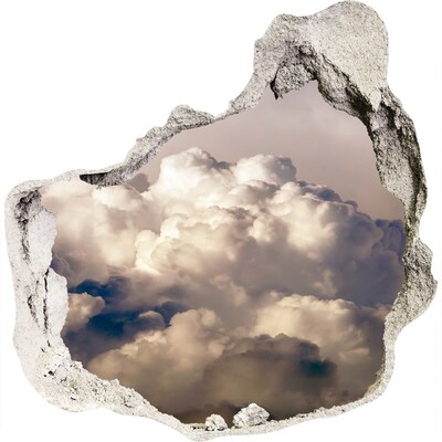 Sticker mural effet trou Des nuages ​​derrière le mur