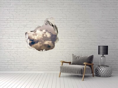 Sticker mural effet trou Des nuages ​​derrière le mur