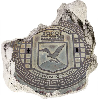 Sticker trou dans le mur Sopot – Couvercle d'égout municipal