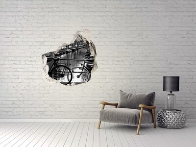 Sticker trou dans le mur Canal cyclable