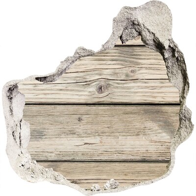 Sticker mural effet trou Une planche de bois dans un trou dans le mur