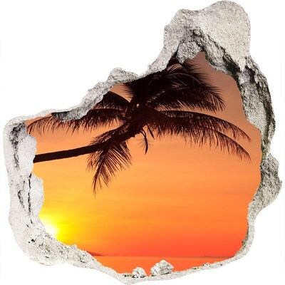 Sticker mural effet trou Coucher de soleil sur une plage tropicale