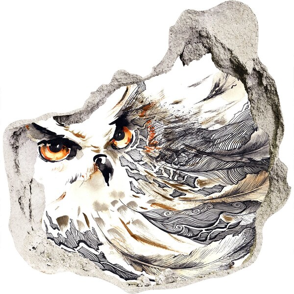 Autocollant mural trou Une chouette en vol