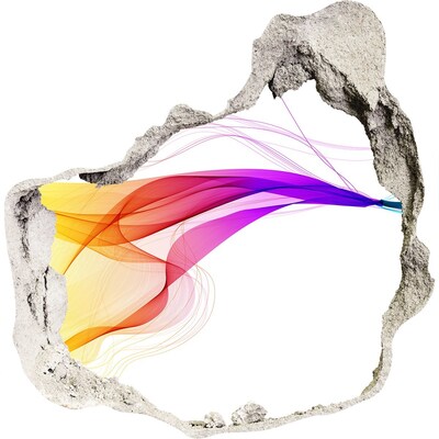 Sticker trou dans le mur Une explosion d'énergie colorée