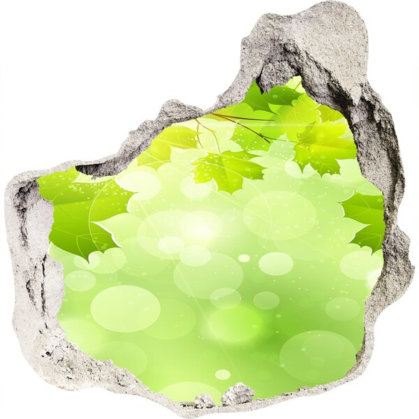 Sticker mural effet trou Une oasis de verdure au milieu des feuilles