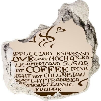 Sticker mural effet trou Oasis de café