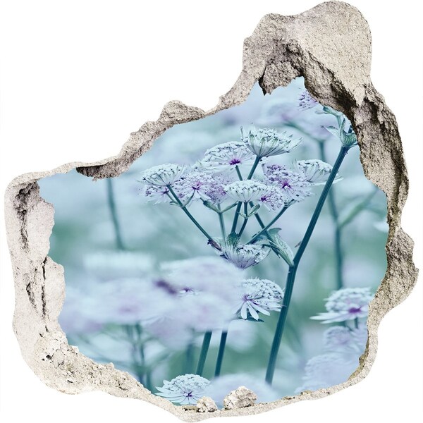 Sticker trou dans le mur Des fleurs parmi les ruines du mur