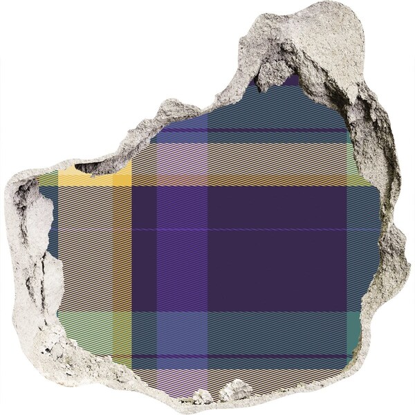 Autocollant à effet 3d trou Motif à carreaux sur le mur