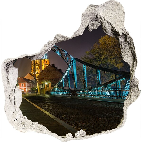 Sticker mural effet trou Le pont dans le paysage nocturne