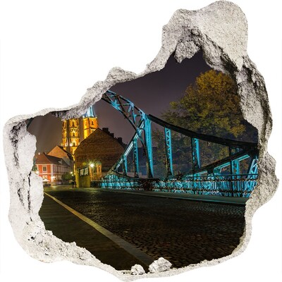 Sticker mural effet trou Le pont dans le paysage nocturne