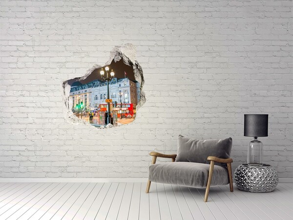 Autocollant mural trou Rue londonienne la nuit