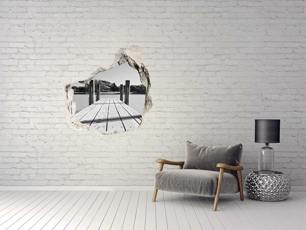 Autocollant à effet 3d trou Jetée sur le lac