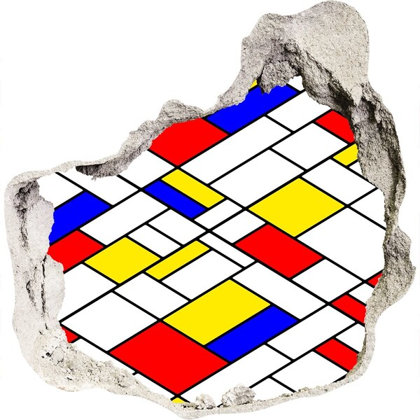 Autocollant mural trou Motif abstrait dans le style de Mondrian