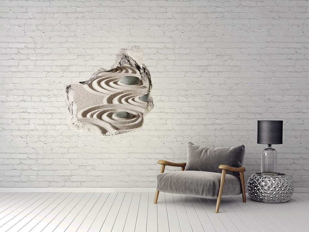 Sticker trou dans le mur Pierres zen sable