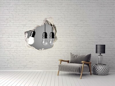 Sticker mural effet trou Mur délabré avec lampes suspendues