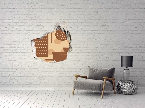 Sticker mural effet trou Intérieur à motif rétro