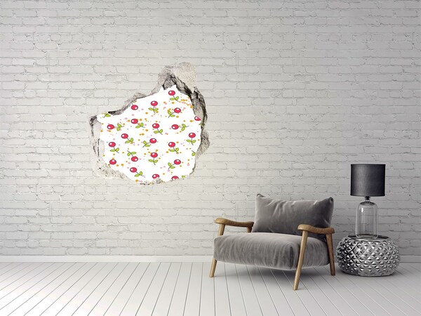 Sticker mural effet trou Motif floral sur le mur