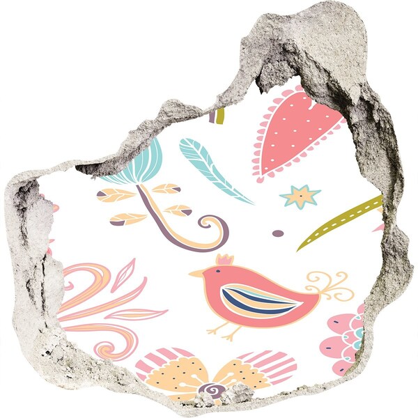 Sticker trou dans le mur Le monde coloré derrière le trou