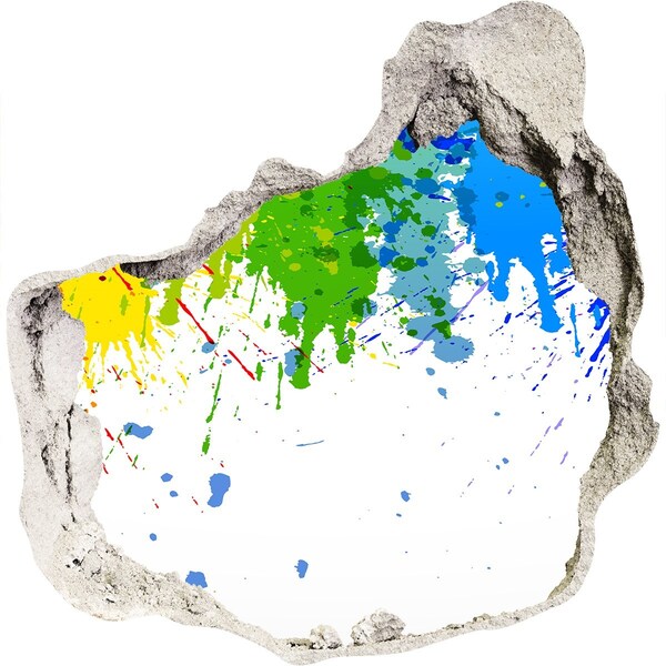 Autocollant mural trou Une explosion colorée de béton