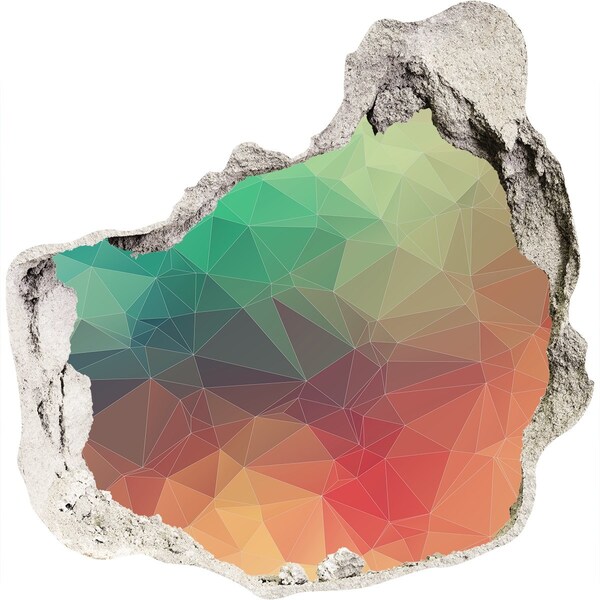 Autocollant à effet 3d trou Des formes géométriques colorées dans un trou dans le mur