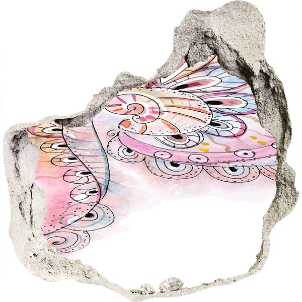 Autocollant à effet 3d trou Motif coloré sur fond de béton