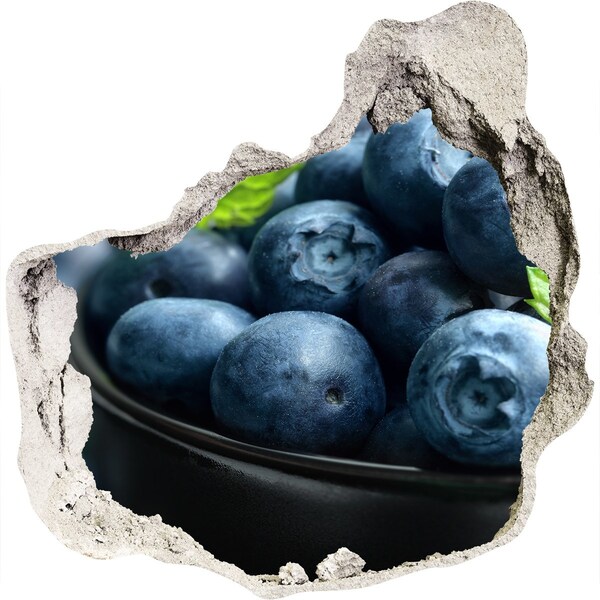 Sticker trou dans le mur Des myrtilles dans un trou dans le mur