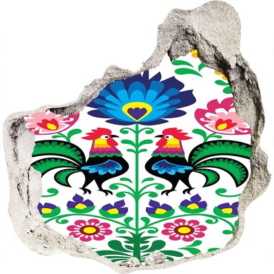 Autocollant à effet 3d trou folklore floral avec des chanterelles