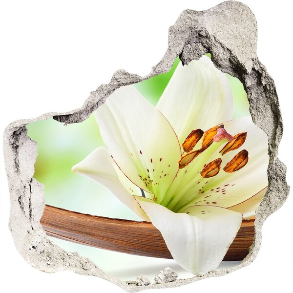 Autocollant mural trou Une oasis florale en béton