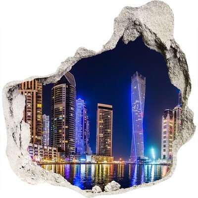 Autocollant à effet 3d trou Dubai la nuit grès