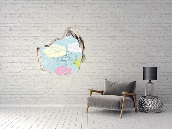 Sticker trou dans le mur Peinture murale florale Hole in the Wall