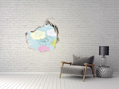 Sticker trou dans le mur Peinture murale florale Hole in the Wall