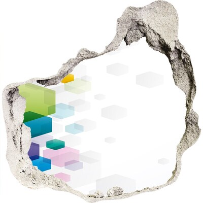 Sticker mural effet trou Abstraction moderne en béton