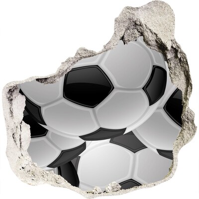 Sticker mural effet trou Illusion de football sur le mur