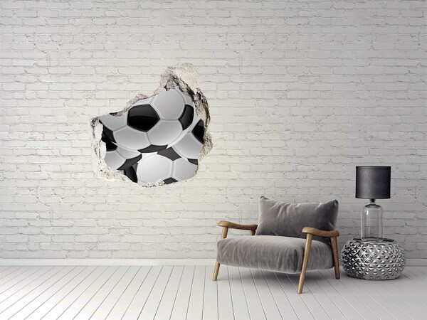 Sticker mural effet trou Illusion de football sur le mur