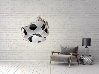Sticker mural effet trou Illusion de football sur le mur