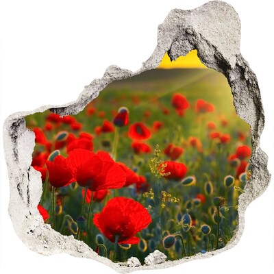 Sticker trou dans le mur Un paradis floral caché dans un mur