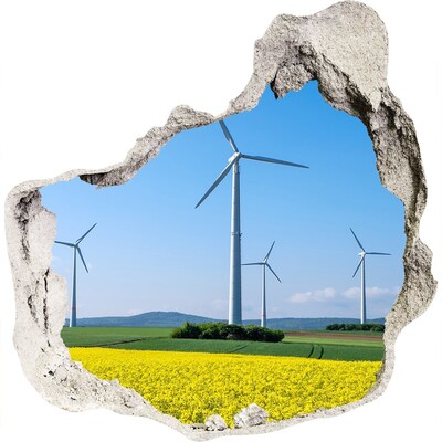 Autocollant mural trou Fermes venteuses dans des champs verdoyants