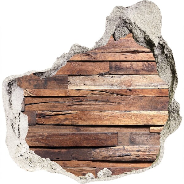 Sticker mural effet trou Mur en bois dans un trou